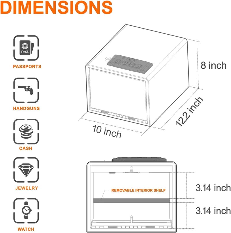 Quick-Access Biometric Handgun Safe for Home & Office