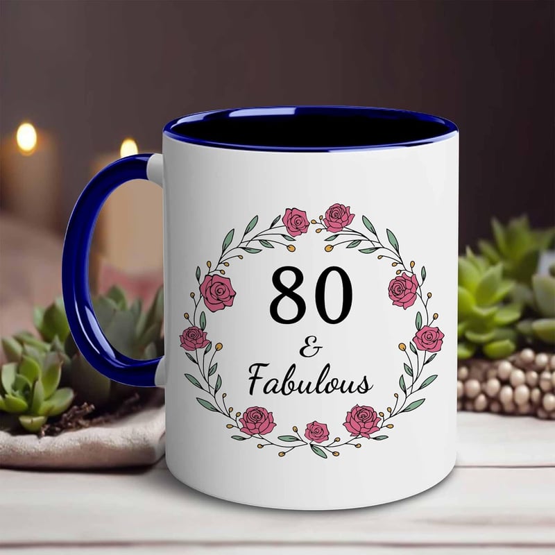 80th Birthday Woman's Mug - 80 & Fabulous Coffee Cup