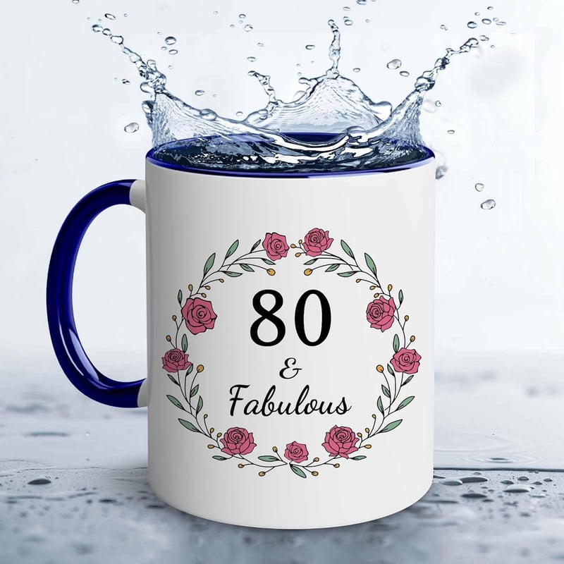 80th Birthday Woman's Mug - 80 & Fabulous Coffee Cup