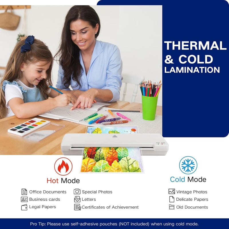 A3 Laminator Machine with 40 Pouches & Paper Trimmer - White