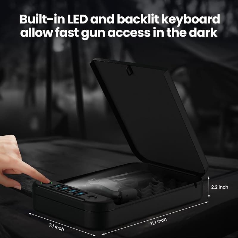 Portable Biometric Gun Safe with APP Control for Travel