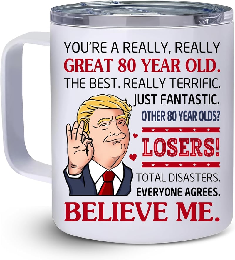 80th Birthday Tumbler - 12oz Mug for Men & Women
