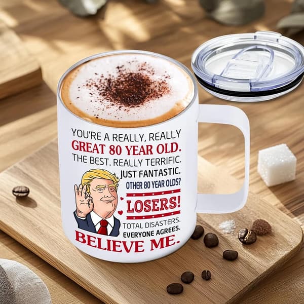 80th Birthday Tumbler - 12oz Mug for Men & Women