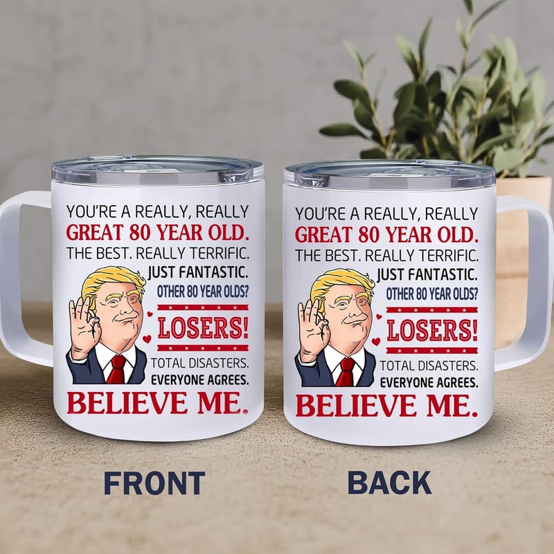80th Birthday Tumbler - 12oz Mug for Men & Women