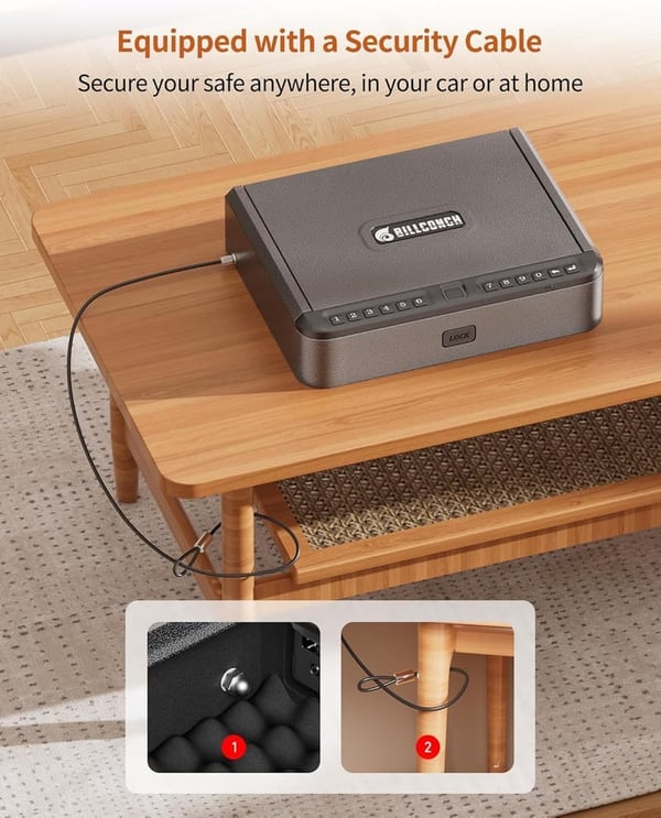 Biometric Handgun Safe - Quick Access 4-in-1 Lock System