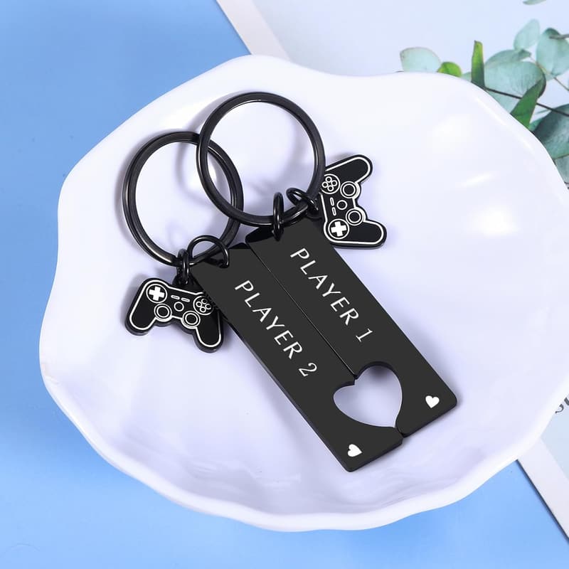 2nd Anniversary Matching Cotton Keychain for Couples