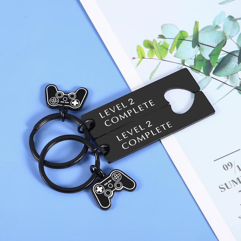 2nd Anniversary Matching Cotton Keychain for Couples