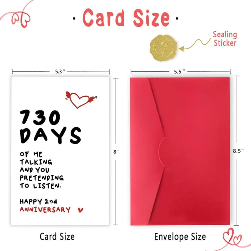 2nd Anniversary Funny Card for Couples