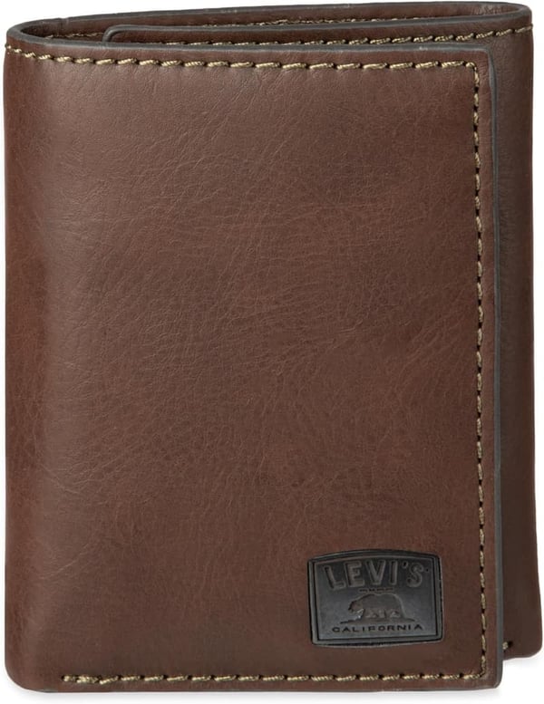Levi's Men's Slim Trifold Wallet with ID Window & Card Holder