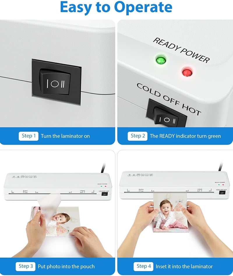 A3 Laminator Machine with 10 Laminating Sheets for Home & Office