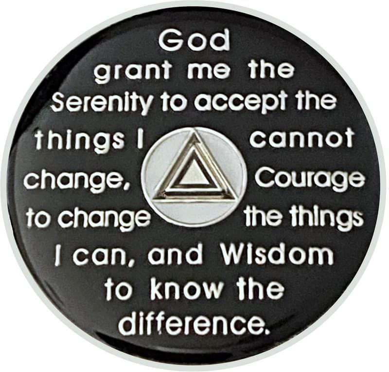 2-Year Alcoholics Anonymous Recovery Token - Silver Plated Medallion