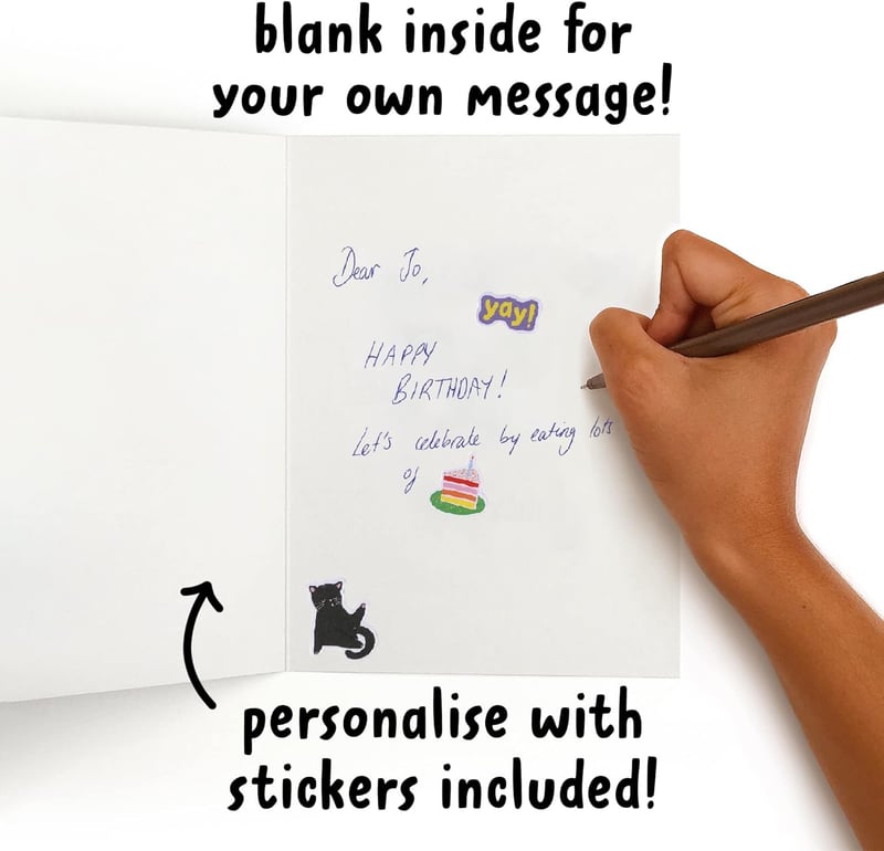 Funny Birthday Card for Friends - Includes Stickers