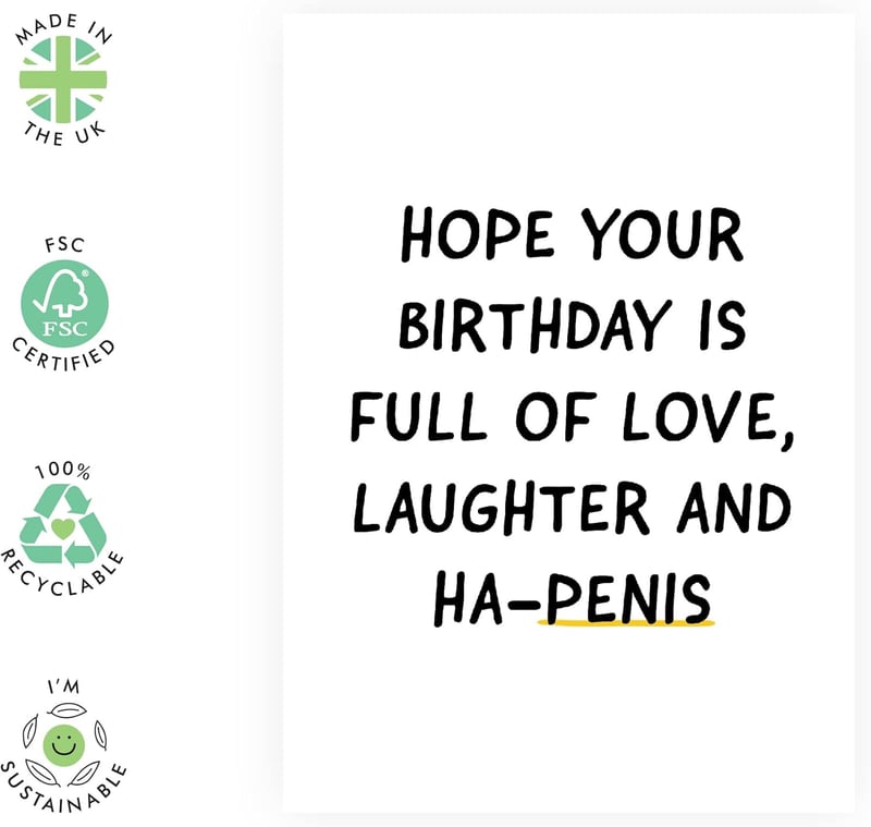 Funny Birthday Card for Friends - Includes Stickers