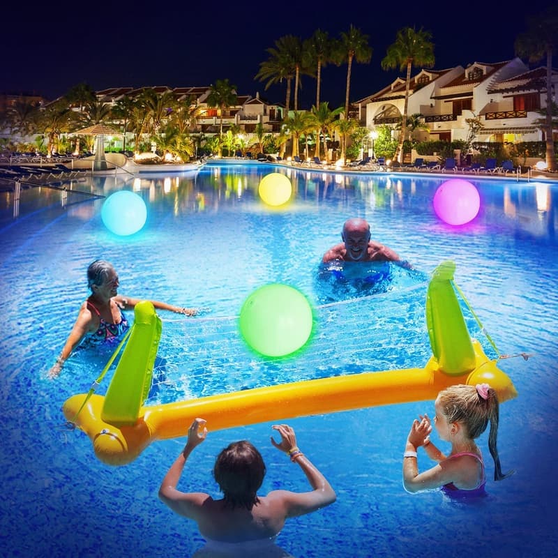 Light Up Beach Balls - 4 Pack Glow in the Dark Pool Toys