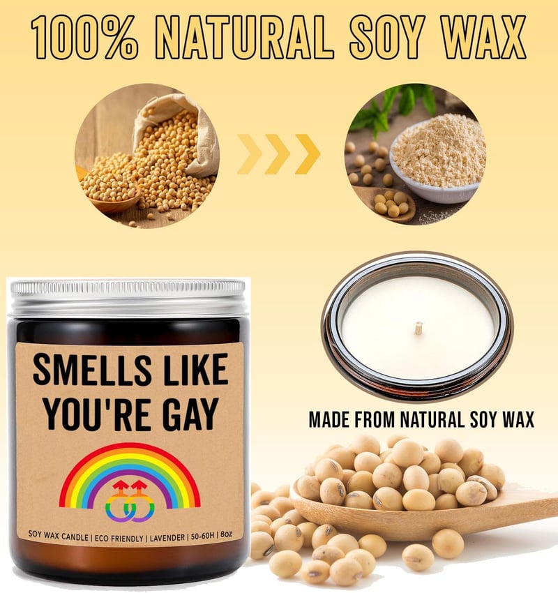 Pride Gift Soy Wax Candle - Lavender - Funny LGBT Friendship