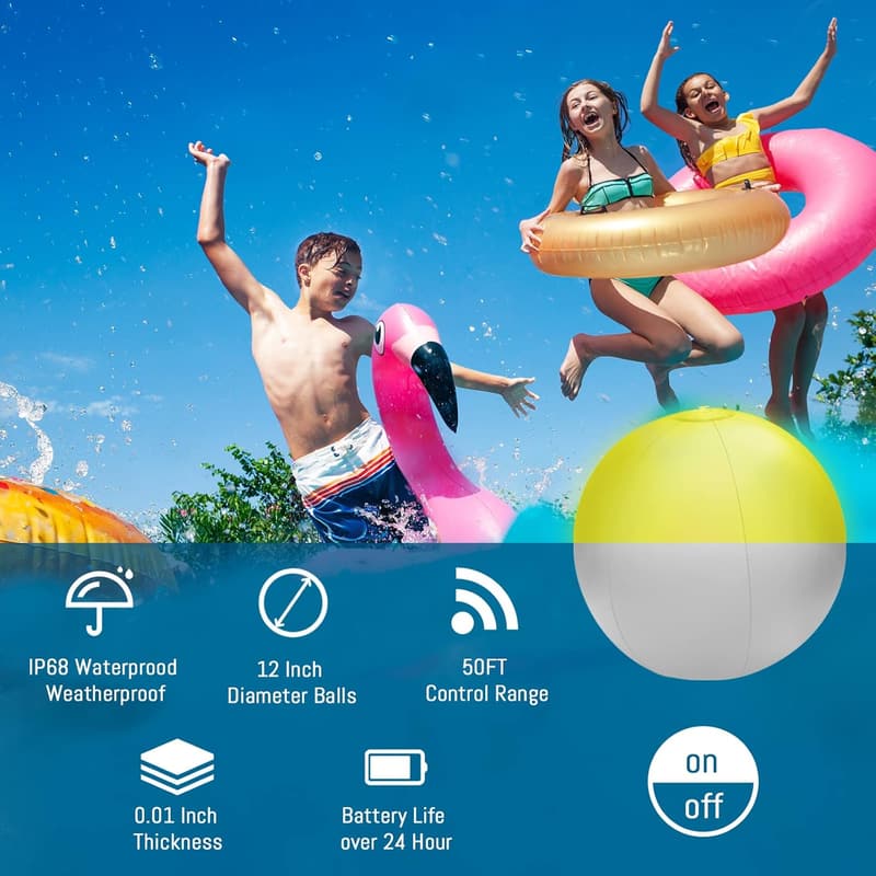 LED Light-Up Beach Balls - 16