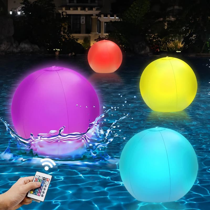 4 Pack Glow-in-the-Dark Beach Balls - 12