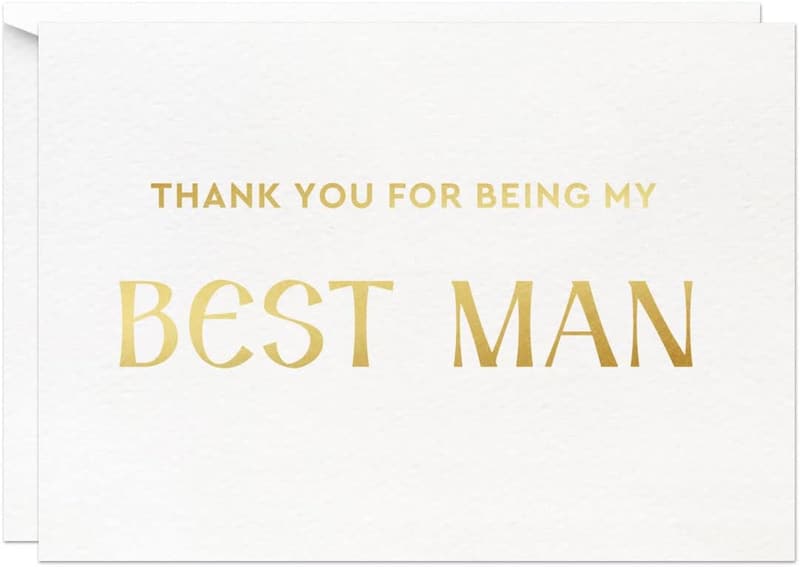 Best Man Thank You Card with Gold Foil Design