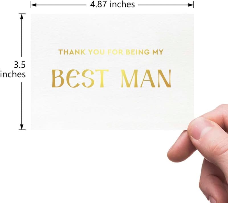 Best Man Thank You Card with Gold Foil Design