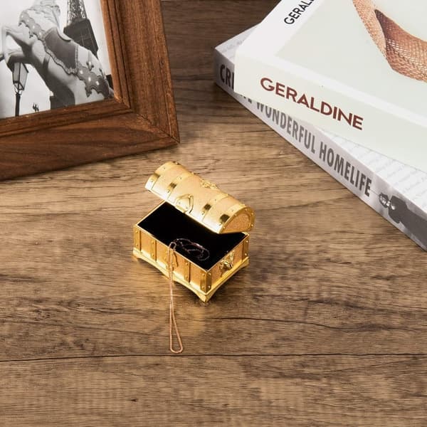Vintage Gold Treasure Box Jewelry Organizer for Women