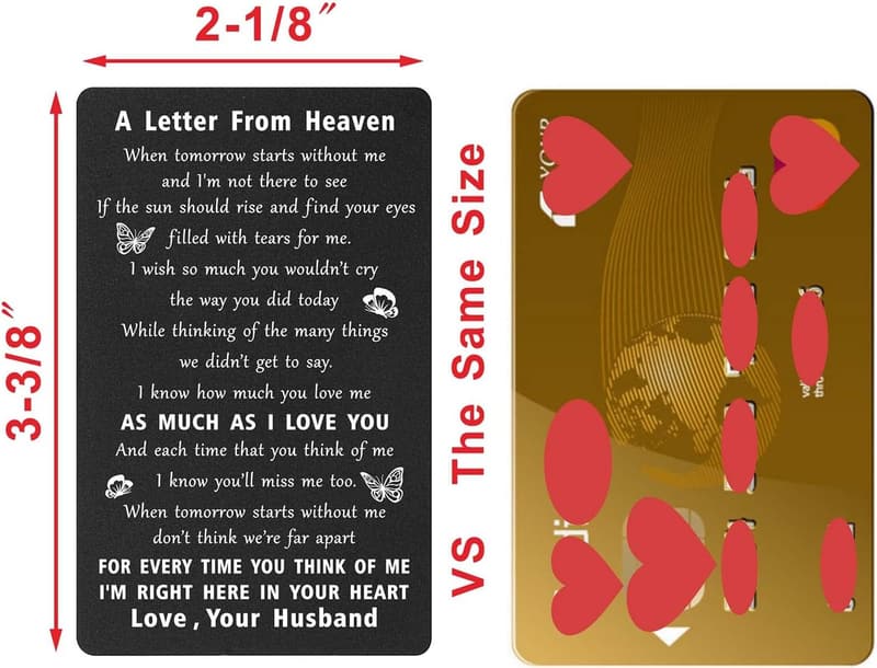 Sympathy Card for Loss of Husband - Engraved Wallet Card