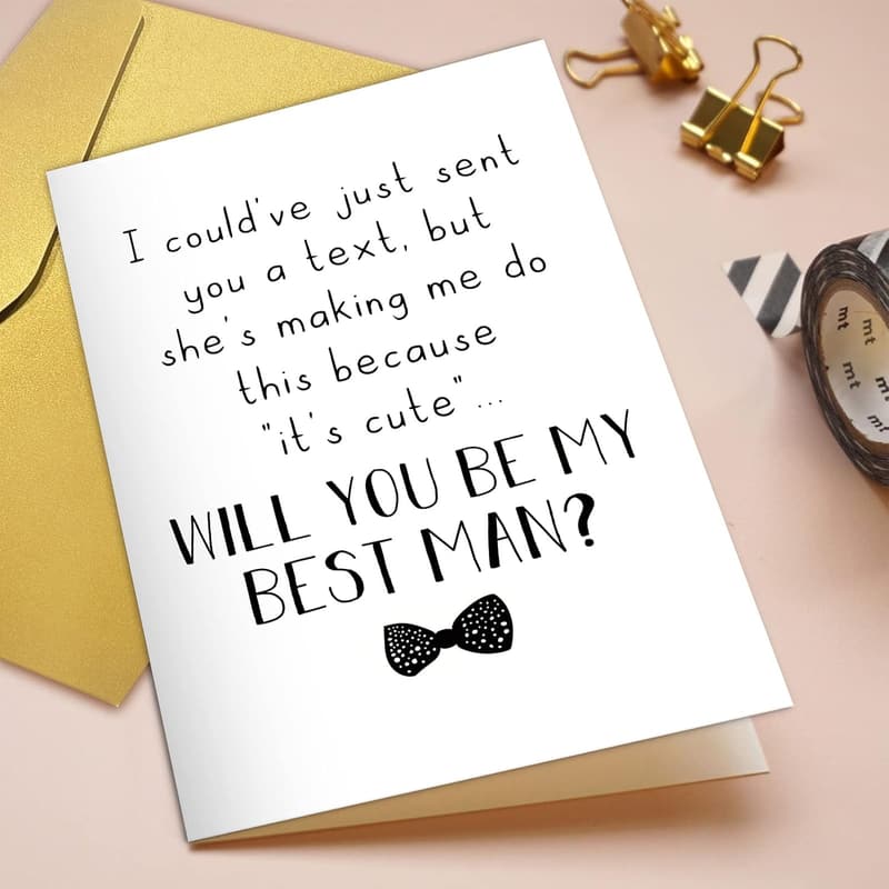 Best Man Proposal Card - Funny Groomsman Request