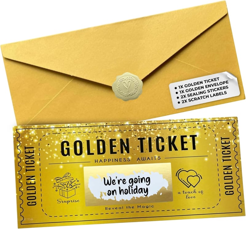 Personalized Golden Ticket Scratch Card Gift Set for Birthdays