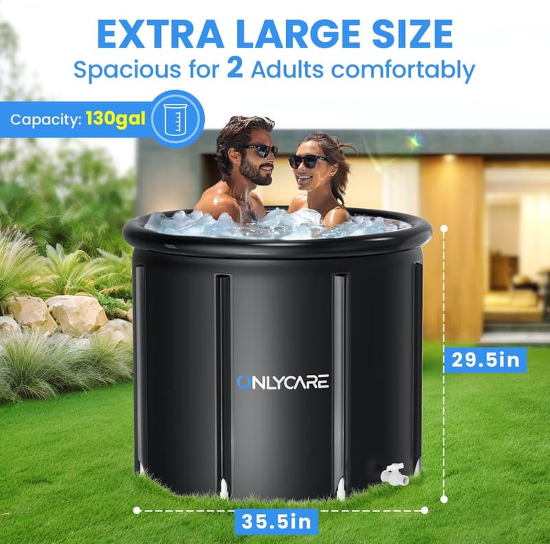 Portable Cold Plunge Tub for Athletes – 130 Gal for Recovery