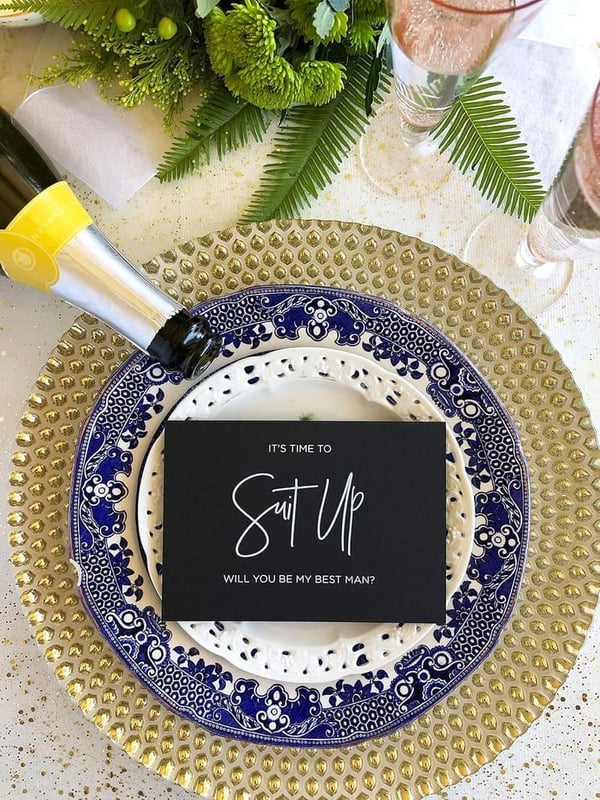 Will You Be My Best Man Card - Black and White Design
