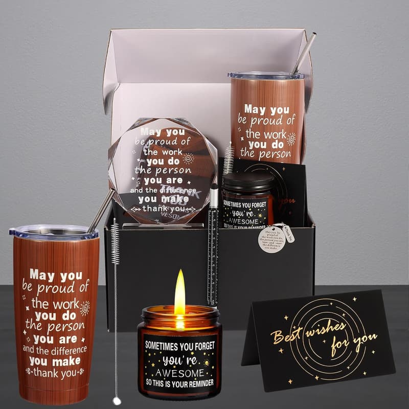 Employee Appreciation Gift Set for Men - 9 Pieces Thank You Gifts