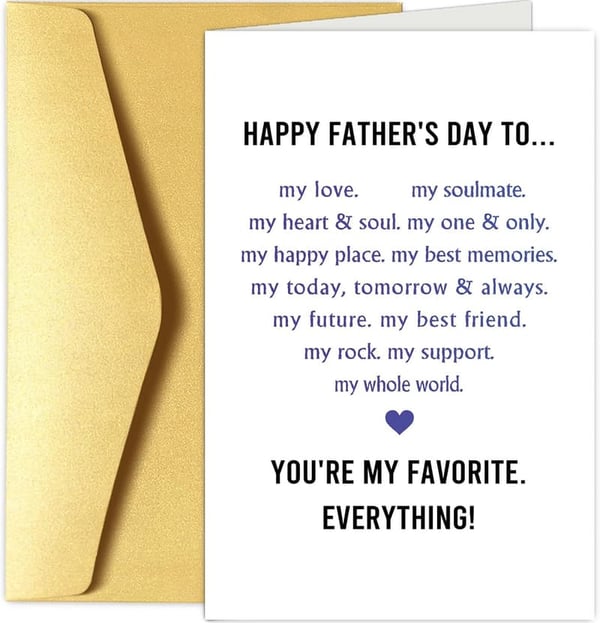 Father's Day Card for Him - Sweet Poem & Humor