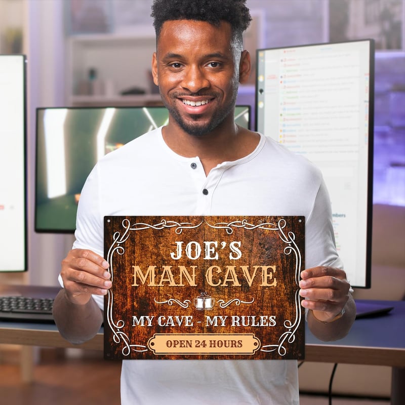 Custom Rustic Man Cave Sign - Father's Day Gift, 10x14