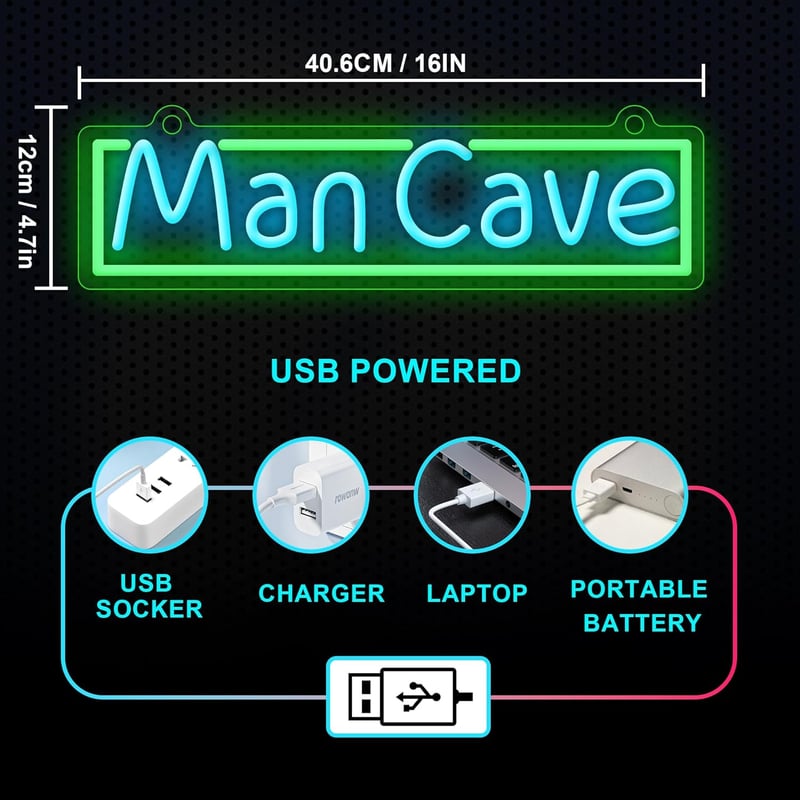 Gamer Room Neon Sign for Men & Boys - Man Cave Decor