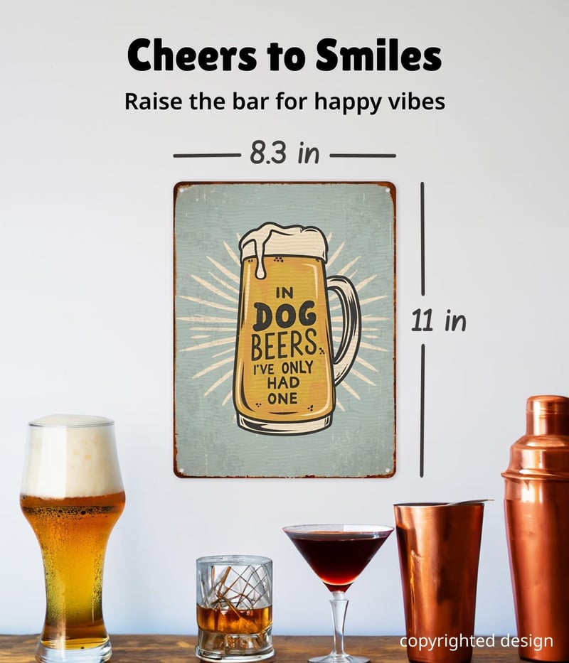 Humorous Vintage Metal Bar Sign - Unique Wall Decor for Man Cave