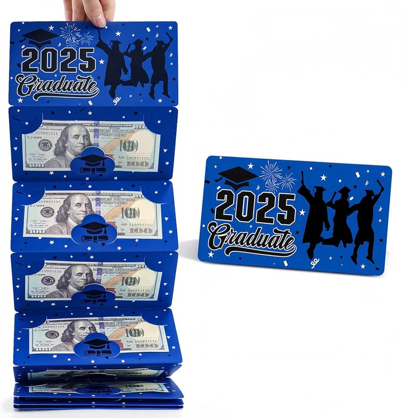 Graduation 2025 Cash Gift Envelopes for Men & Women (Blue)