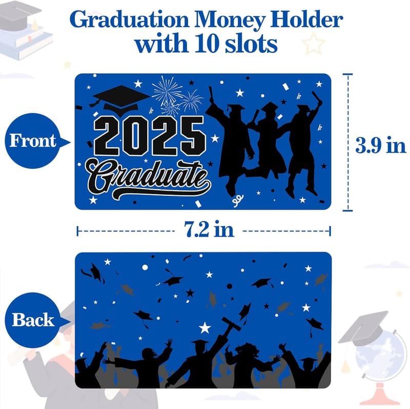 Graduation 2025 Cash Gift Envelopes for Men & Women (Blue)