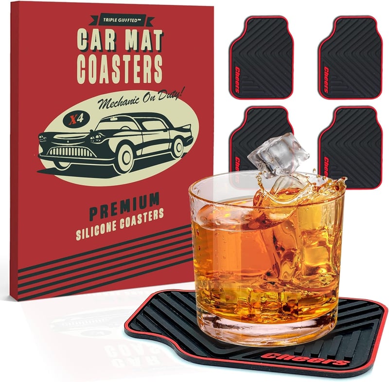 Funny Silicone Drink Coasters for Car Enthusiasts Gifts
