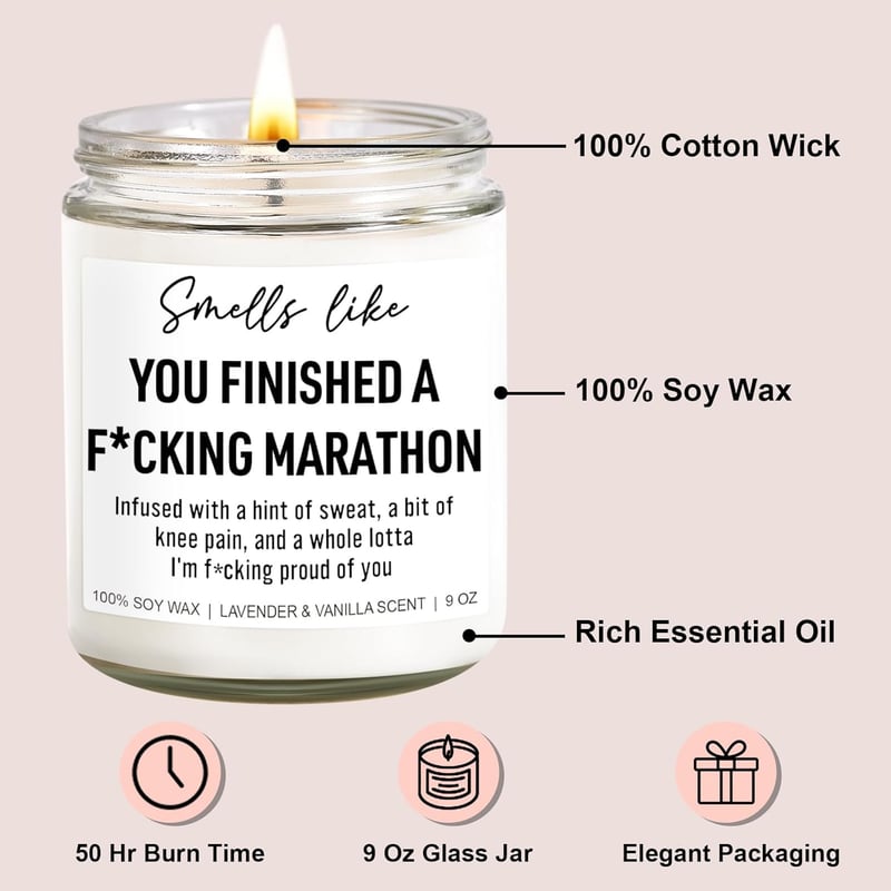 Funny Scented Candle for Runners - 9 oz - Mother's Day Gift