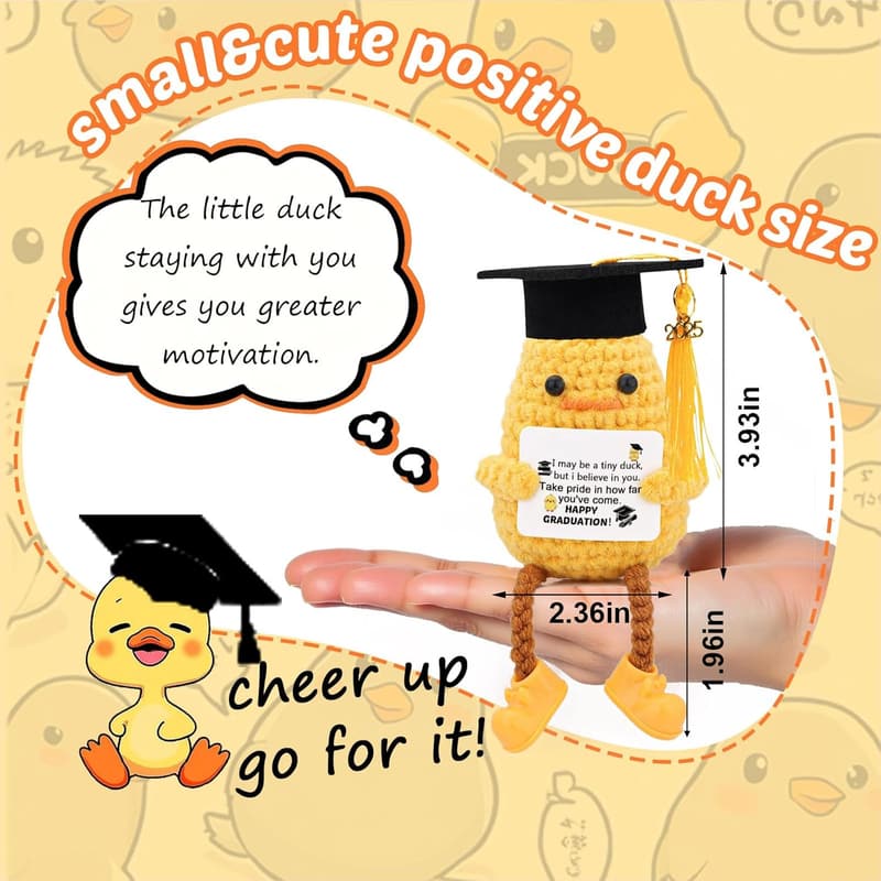 Graduation Gift 2025 - Handmade Inspirational Duck with Card