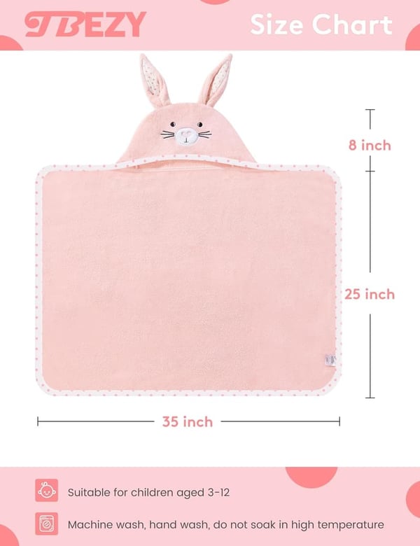 Bunny Hooded Towel – Ultra Soft Cotton Bath Towel for Newborns