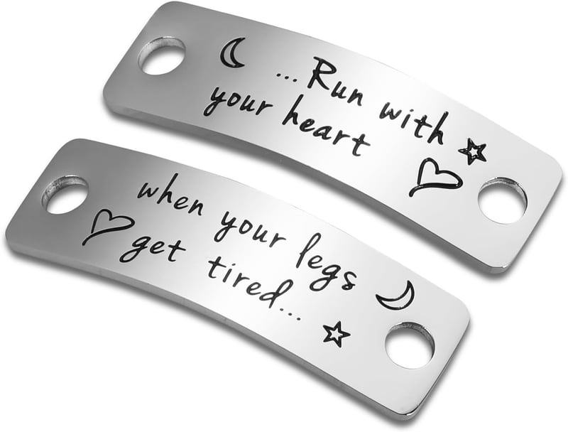 Inspirational Metal Shoelace Charms for Runners