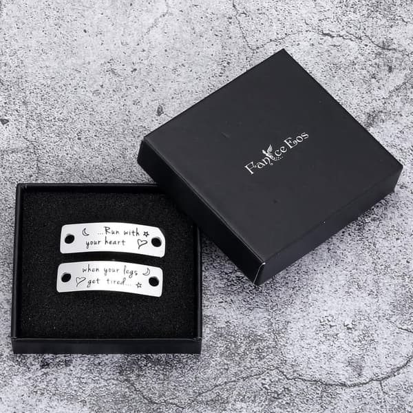 Inspirational Metal Shoelace Charms for Runners