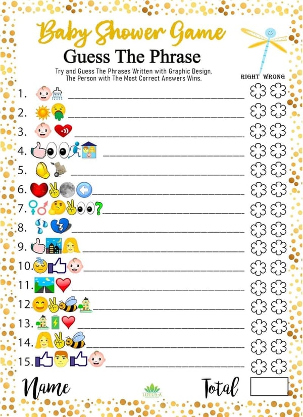 Baby Shower Guess the Phrase Game - 30 Thick Cards, Neutral Theme