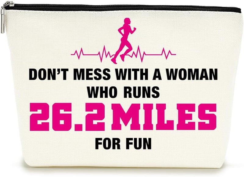 Runner's Inspirational Makeup Bag - Perfect Gift for Women