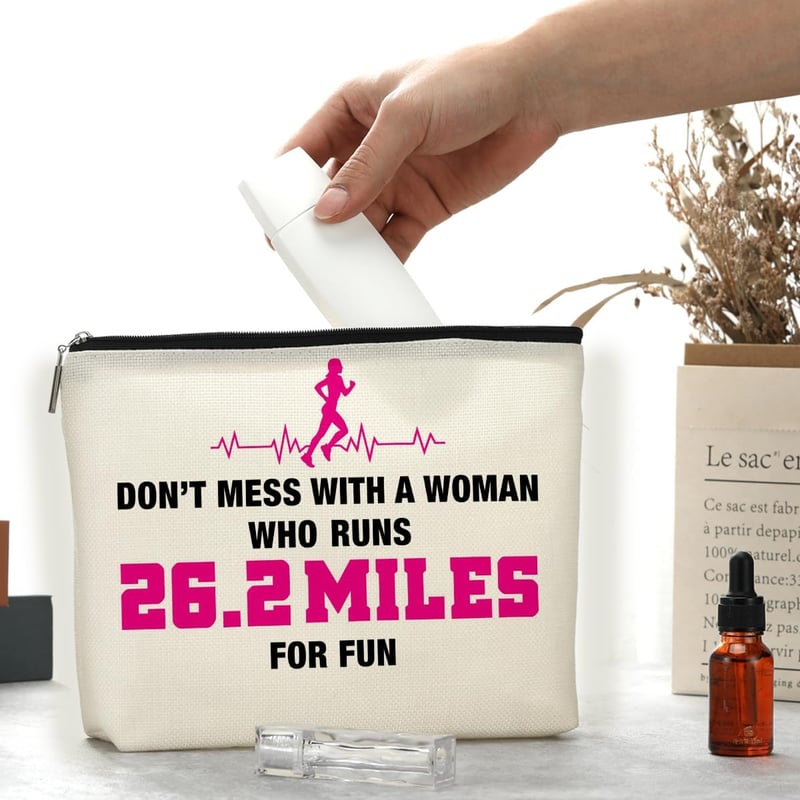 Runner's Inspirational Makeup Bag - Perfect Gift for Women