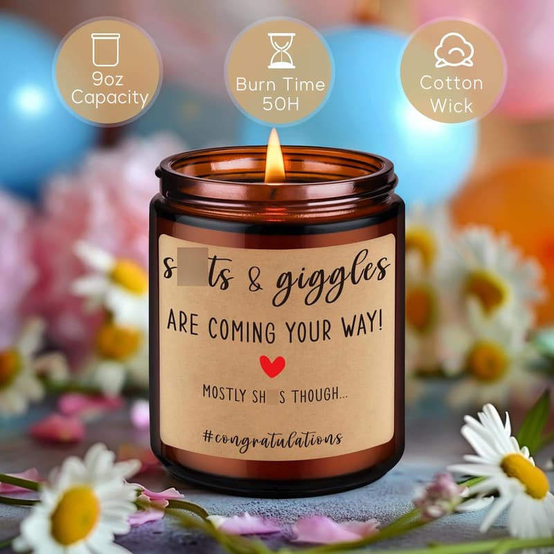 Baby Shower Candle for New Parents - Unique Gift for Couples