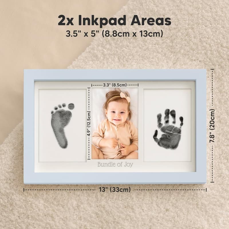 Newborn Keepsake Inkless Handprint Kit - No Mess, Personalized Gift