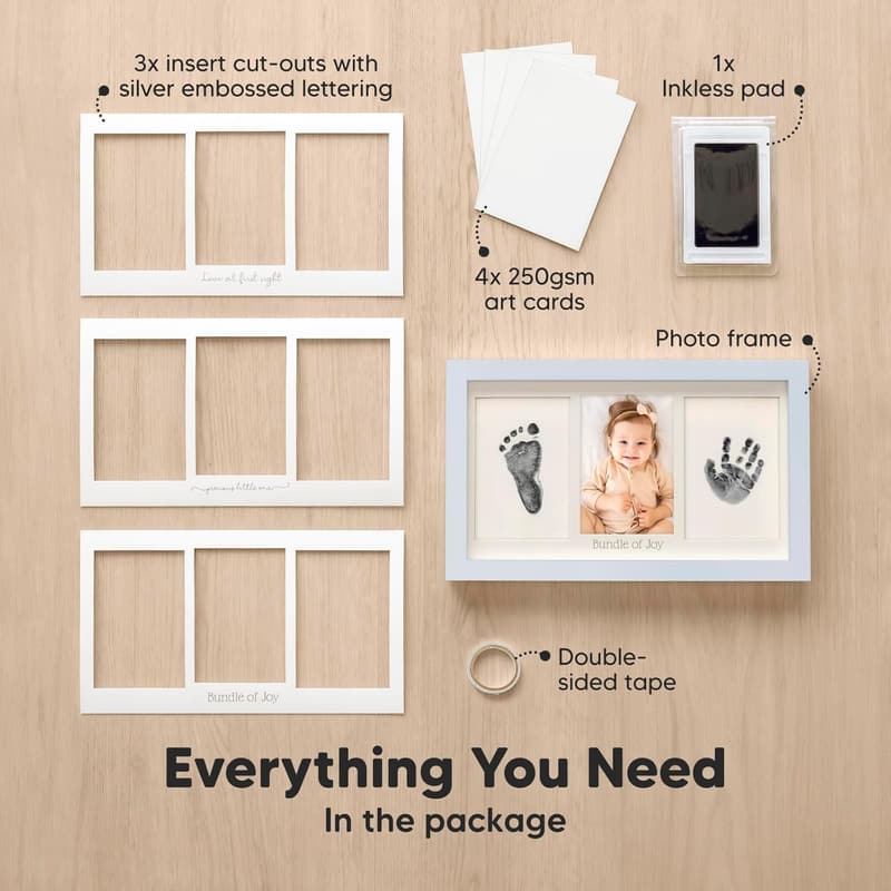 Newborn Keepsake Inkless Handprint Kit - No Mess, Personalized Gift