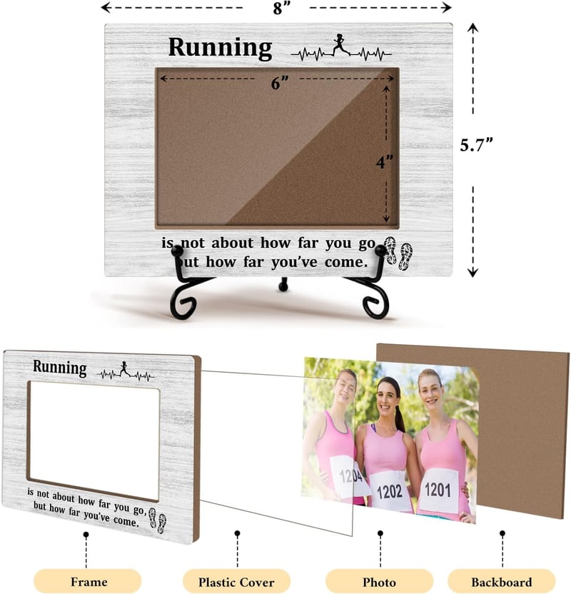 Marathon Runner Gifts: 4x6 Running Photo Frame for Women