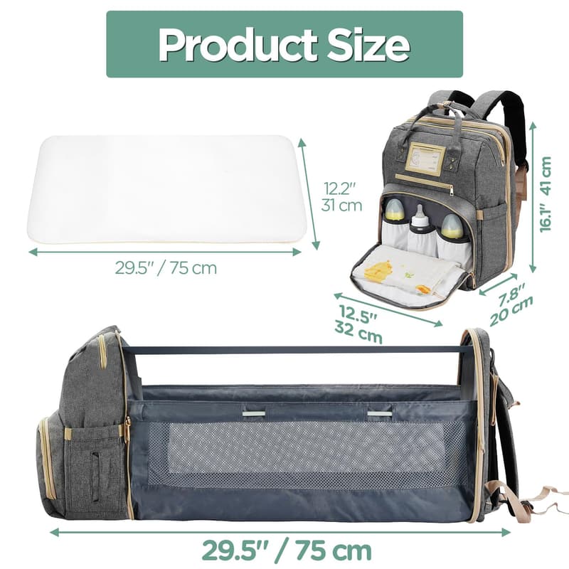 Baby Boy Diaper Bag Backpack with Changing Station